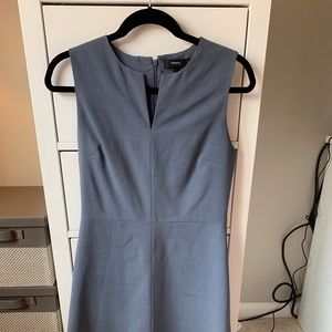 Theory blue grey mini sheath wool dress